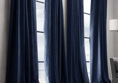 navy blue linen curtains